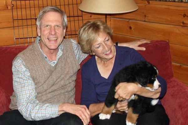 Saco Goes Home!
Saco with his new family Peg Hickox and Tim Torno.
