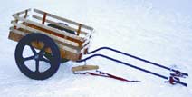 Deluxe Large Dog Cart: Curly Cherry with Curly Maple Slats
