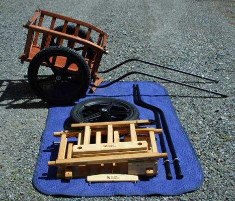 Basic Hay Cart Dis-Assembled
This model quickly comes apart for easy transport.
