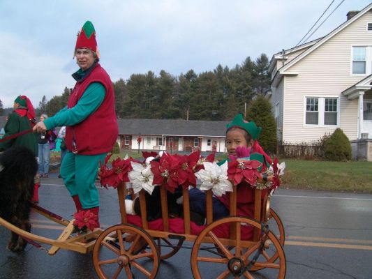 Elf Molly McDade enjoyed a ride from Rudolph
