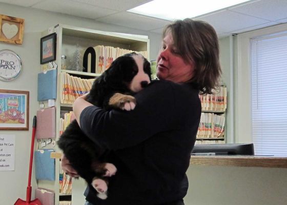 Moriah charms Jackie.
First Road Trip - Social Visit With Techs at CPC.
